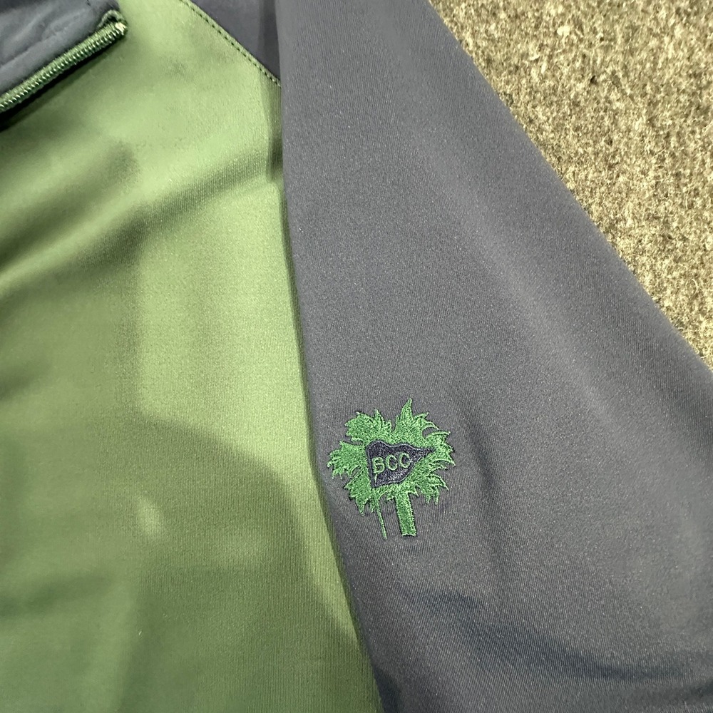 Peter Millar 1/4 Zip Mens L Green Navy Blue Performance Golf Pullover MF21EK40C - Picture 6 of 12